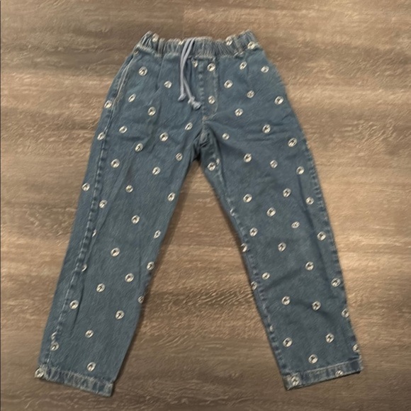 BDG Blue Pants with White Floral Pattern - Picture 1 of 4